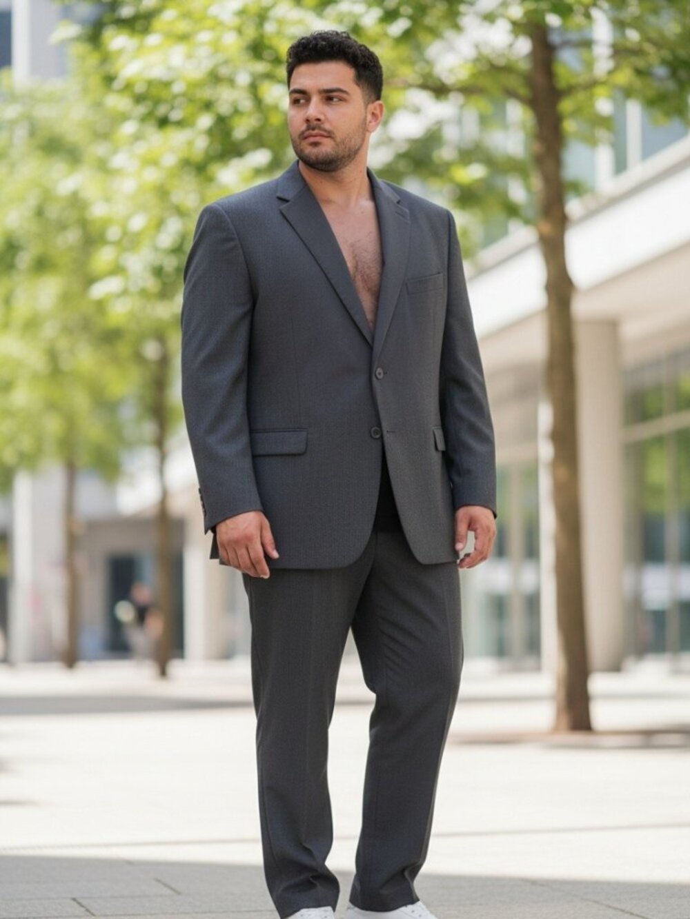 Pronto Uomo Black Suit Coat Size 56 Regular Wool/Poly Blend